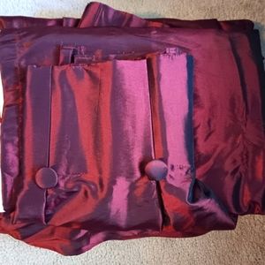 Dark Red Curtains 4 Panels